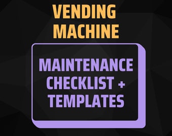 Vending Machine Business Maintenance Checklist + Product Tracking Templates, EDITABLE in WORD | pdf for PRINT
