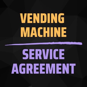 Vending Machine Full Service Contract | Site Agreement , EDITABLE in Word
