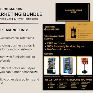 Automaten Business Marketing Bundle |Vorlagen, EDITIERBAR in CANVA | Standortsuche
