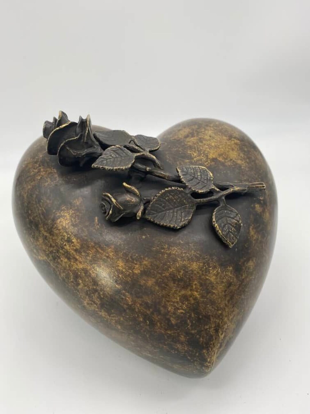Solid Bronze Garden Heart Urn for Ashes Etsy