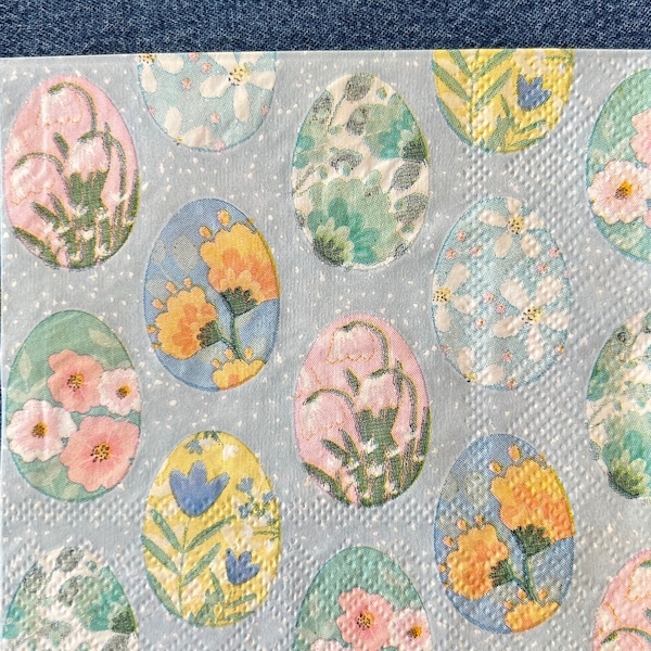 Decoupage Paper Napkins -  Set of 4 Easter eggs