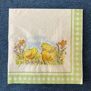 Decoupage Paper Napkins- Set of 4 Cocktail- Baby Chicks, Chickens