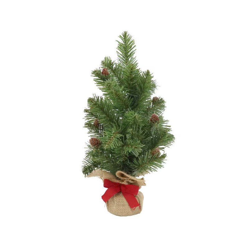 Rustic Tabletop Christmas Tree Artificial Pine With Burlap Base Perfect