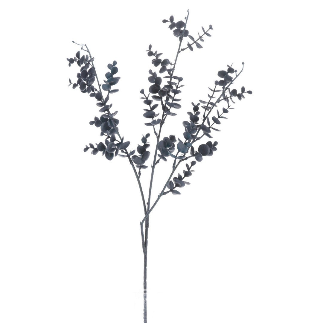 Dark Blue Eucalyptus Floral Accent Stem Elegant Farmhouse Etsy