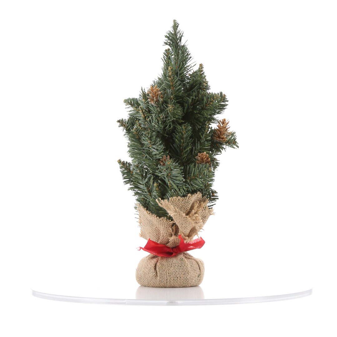 Rustic Tabletop Christmas Tree Artificial Pine With Burlap Base Perfect