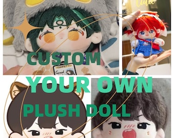Custom Plush Doll, 10cm/15cm/20cm/Doll&#39;s clothes/Accessories/Plushies Art Commission Create your own Plushies Unique fanart Plushmaker