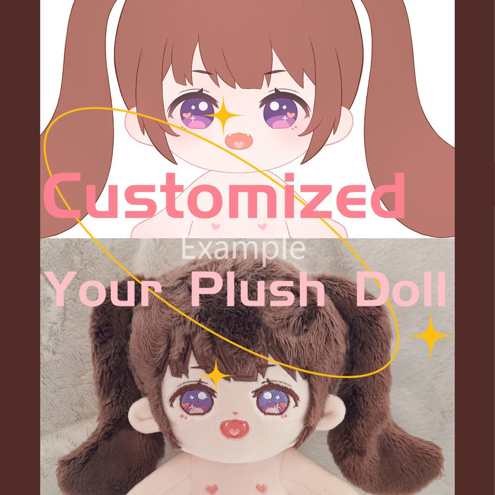 Customized Plush Doll, 10cm/15cm/20cm/Doll's clothes/Accessories/Plushies Art Commission Create your own Plushies Unique fanart Plushmaker