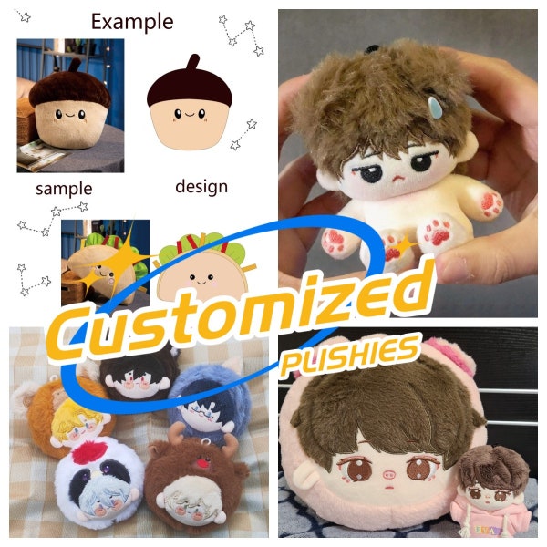 Customized Plush Doll, 10cm/15cm/20cm/Doll's clothes/ Accessories/Plushies Art Commission Plushies custom tsum tsum Plushmaker
