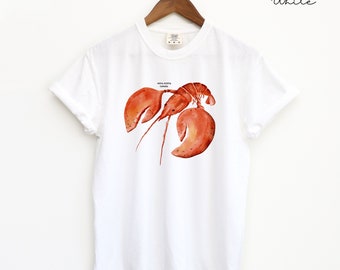 Nova Scotia Lobster Art Graphic Shirt, Comfort Colors® Shirt, Lobster Lover Gift, Sea Life Shirt, Fishermans Tee, Ocean Lover Shirt