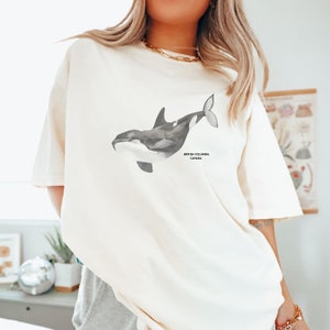 Orca Whale Tshirt British Columbia Ocean Conservation Nature Environmental Shirt Environment Shirt Save the Killer Whales Graphic Tee
