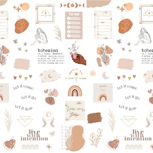 Boho Digital Planner Pegatinas, Goodnotes Pegatinas, Mood board Pegatinas Digitales, Goodnotes Boho, Goodnotes 5, Pegatinas Digitales, Goodnotes 5