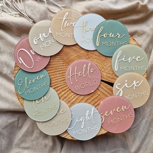 Baby Milestone | Baby Photo Prop | Baby Announcement | Baby Shower Gift | Handmade | Baby Month Marker | Acrylic Disc | Vinyl Craft