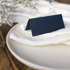 Navy Blue Place Card, Blank Guest Name Card, Wedding DIY Place Setting, Dark Blue Tent Cards, Table Decor