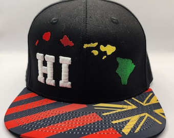 Gorra snapback HI Hawaii Hawaiian Island 808 Reggae