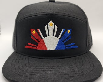 Gorra de 7 paneles con el logotipo de la bandera filipina Pinoy