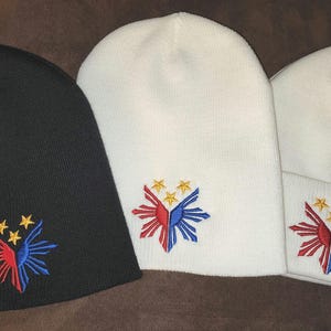 Phillipines Filipino Pinoy Logo 3 Star Beanie