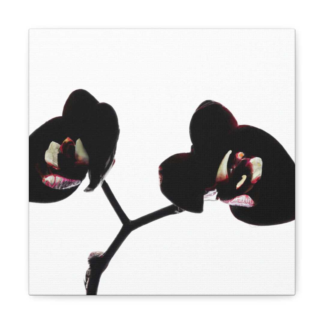 Black Orchids Wall Art White Canvas Print Flowers Canvas Etsy