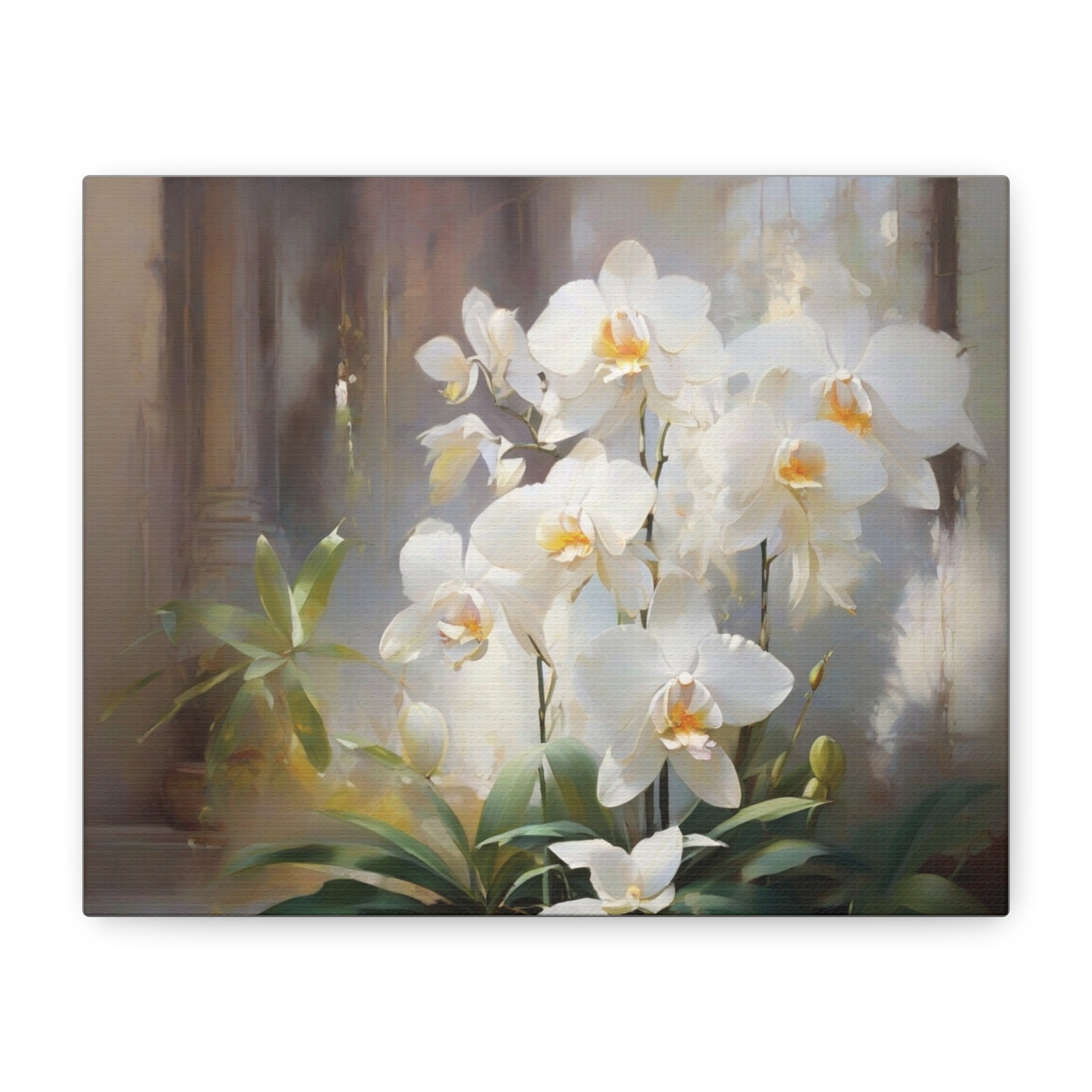 Fresh White Orchid Flower Canvas Wall Art