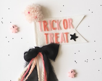 Halloween Pennant - Birthday Wand - Party Wand - Magic Wand - Felt Pennant Flag - Trick or Treat
