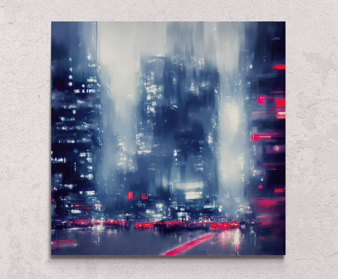 Cityscape Wall Art Home Office Wall Decor Urban Decor City Art Canvas