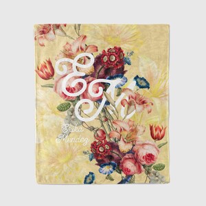 Super Soft Personalized Blanket for Kids, Baby, Adult Custom Name Blanket Gift Personalized Name Flower Blanket Floral Customized Name.