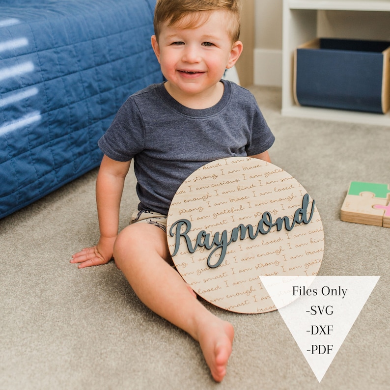 Engraved Affirmations SVG DXF PDF Files | Laser svg file | Pattern for glowforge, omtech | Affirmations for Kids | Nursery Decor | Digital image 6