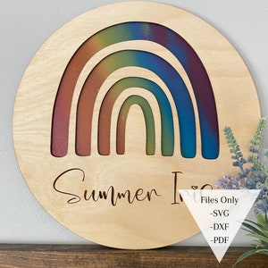 Rainbow Name Sign Digital File | SVG DXF PDF Files | Laser svg file | Pattern for glowforge, omtech | Rainbow Baby Decor | Rainbow Sign