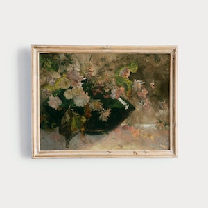 Obra de arte floral / Pintura de flores en jarrón / Estampado de flores vintage / Pintura floral encantadora / Arte mural clásico / Naturaleza muerta IMPRIMIBLE 194