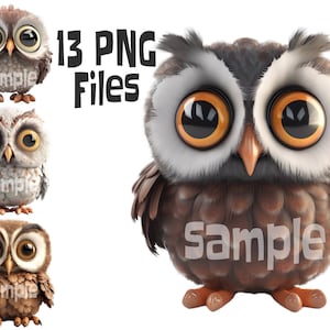 Eule Clipart, Eule PNG, Eule Bundle, Eule Sublimationsdesigns Downloads, Waldtier Clipart, Kartenherstellung Clipart, Baby Kinderzimmer Dekorationen