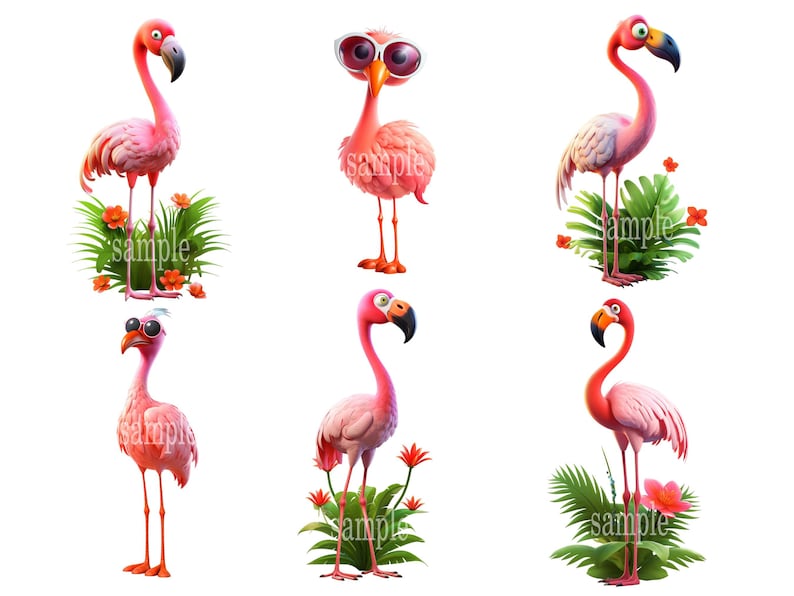flamingo clipart, flamingo graphic designs, clipart collection, tropical bird illustrations, vibrant flamingo graphics