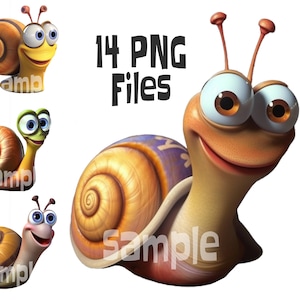 Snail Clipart, Snail PNG, Clipart Collection, Colorful Snails, Funny Snail Clipart, Silly Snail Clipart, Transparent Background, Snail SVG
