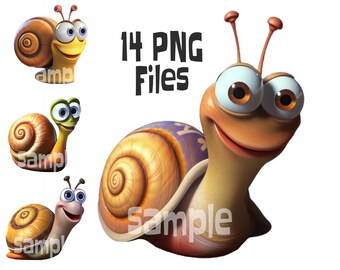 Snail Clipart, Snail PNG, Clipart Collection, Colorful Snails, Funny Snail Clipart, Silly Snail Clipart, Transparent Background, Snail SVG