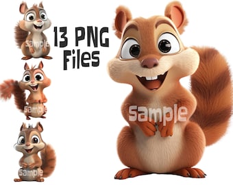 Eichhörnchen Clipart Sammlung, Waldtiergrafik (PNG, kommerzielle Nutzung)