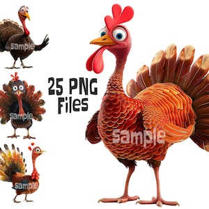 Imágenes Prediseñadas de pavo lindo, PNG de pavo divertido, PNG de tema de Acción de Gracias, imágenes prediseñadas de pavo de otoño, imágenes prediseñadas de invitación de Acción de Gracias, PNG de fabricación de tarjetas
