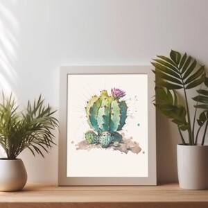 Colorful Watercolor Cactus Clip Art Collection, Instant Download, Printable Art, Digital Graphics, Commercial Use, Boho Decor, Southwest Style, Succulent Plants, Botanical Illustrations