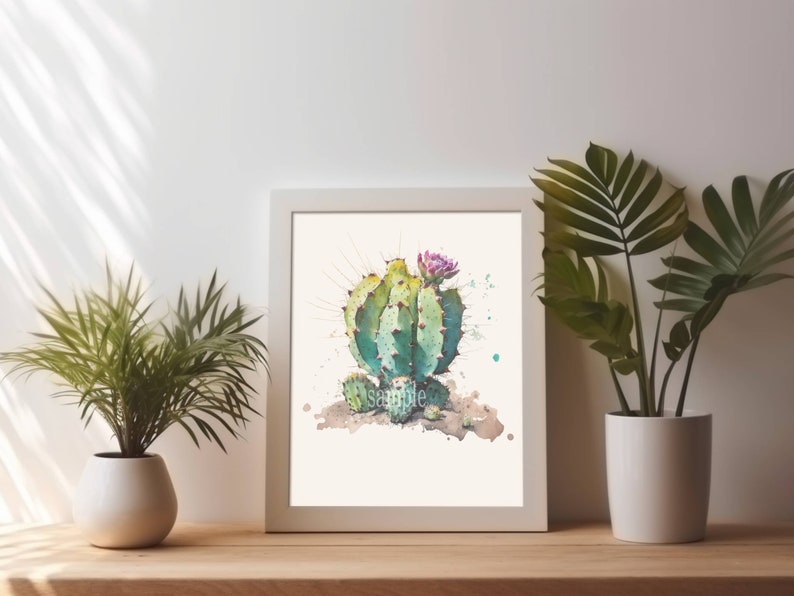 Colorful Watercolor Cactus Clip Art Collection, Instant Download, Printable Art, Digital Graphics, Commercial Use, Boho Decor, Southwest Style, Succulent Plants, Botanical Illustrations