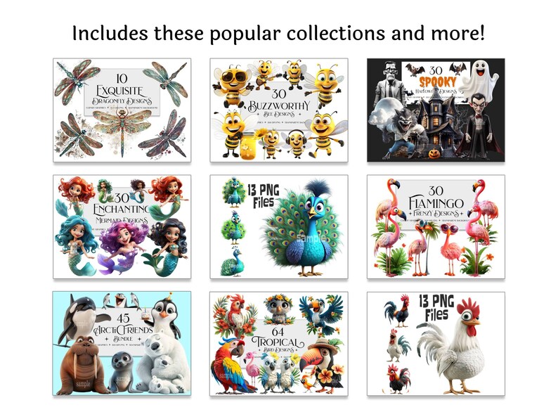 Adorable animal clipart bundle, Desert watercolor graphics pack, Fantasy character illustrations, Transparent background art, Lifetime access clipart bundle, Adorable Animals, Desert Watercolor, Fantasy Characters, Unlimited Downloads