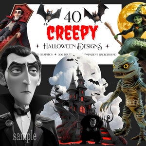 Creepy Halloween Clipart, Cute Halloween Clipart, Haunted House Clipart, Funny Halloween Clipart, Vampire Clipart, Cute Vampire Clipart