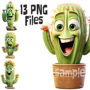 Bundle de cliparts cactus, cliparts cactus, pot de cactus png, décorations de cactus, pot de plante de cactus drôle, désert PNG, fabrication de cartes png
