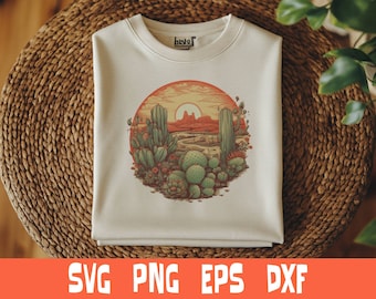 Wüstenkaktus-Cliparts, Südwest-Kunstdesign (svg, png, eps, dxf)