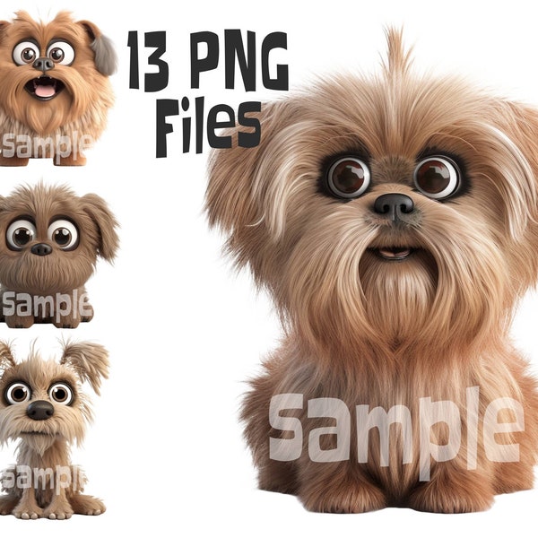 Long Hair Dog Clipart, Dog PNG, Dog Clipart, Puppy PNG, Little Dogs, Yorkie Clipart, Cardmaking png, Commercial Use, Transparent Background