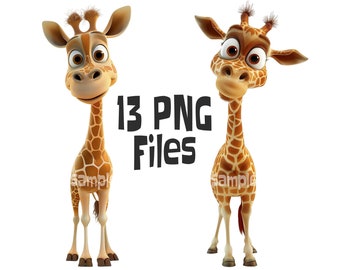 Clipart girafe, chambre d'enfant ludique PNG Graphics (13 fichiers)