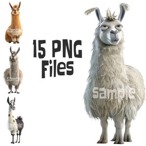 Lama PNG, schattige Llama clipart, grappige domme Llama, Childrens clipart ontwerpen, transparante achtergrond, commercieel gebruik, Alpaca clipart