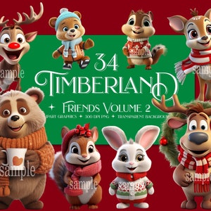 Timberland Animal Clipart, Cute Forest Creatures PNG, Wildlife Graphic Designs, Nature-themed Clipart Bundle, Woodland Friends Illustrations, Transparent Background Animals, Cartoon Wildlife Graphics, Printable Nature Art, Outdoor Adventure Clipart