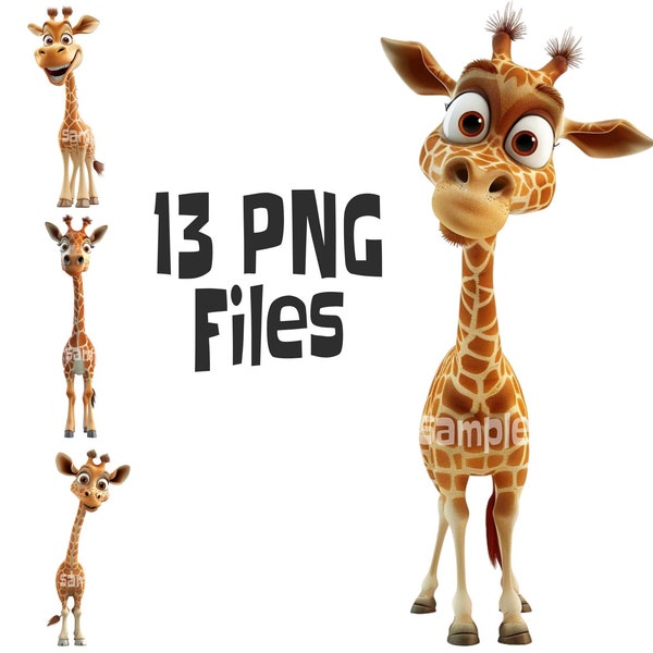 Giraffe Clipart, Giraffe PNG, Cute Giraffe, Giraffe Wall Decal, Giraffe Decal, Giraffe Birthday Clipart, Cardmaking png, Giraffes Clipart