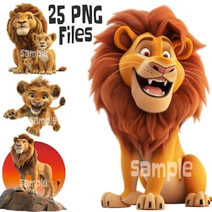 Clipart Lion mignon, Clipart Lion, Clipart Lion d'Afrique, Clipart Lion Safari, Clipart fabrication de cartes, Clipart Lionceau, Clipart Animal Safari