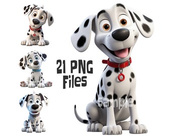 Dalmatian Dog Clipart, Puppy Graphics (PNG, Commercial Use