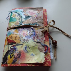Divertente, colorato, diario, diario artistico, regalo, pezzo unico, materiali riciclati.