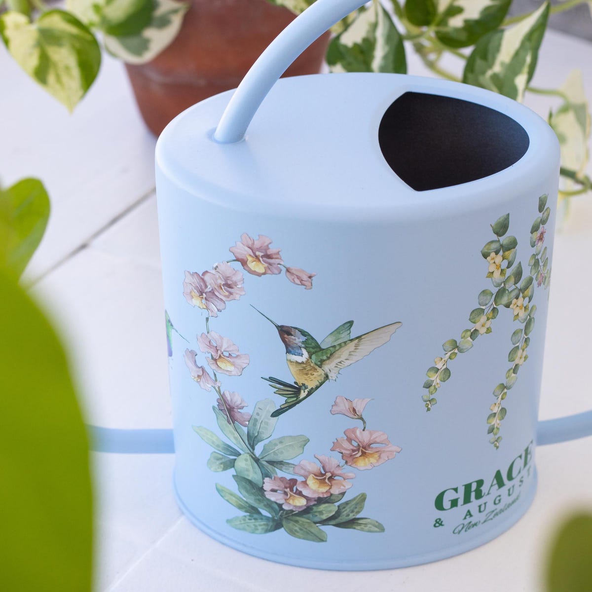 Green or Blue Metal Watering Can and Plant Mister Gift Set With Hummingbird Floral Design, Boxed for Easy Gift Wrapping - Etsy