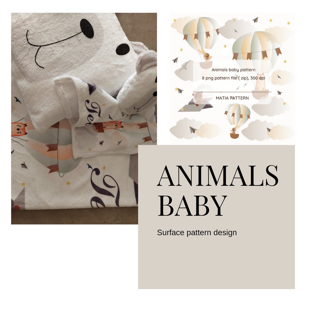 Baby Animals Digital Pack, Baby Nursery,baby Pattern,boho, Pattern